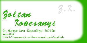 zoltan kopcsanyi business card