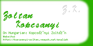 zoltan kopcsanyi business card